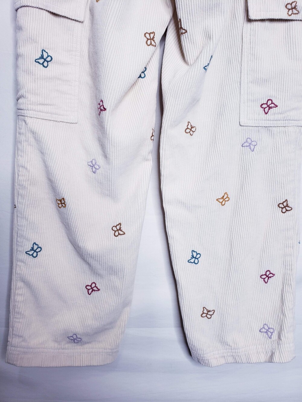 PacSun Butterfly Corduroy High Rise Elastic Waist Cargo Pants Women's Size Small - Picture 7 of 12